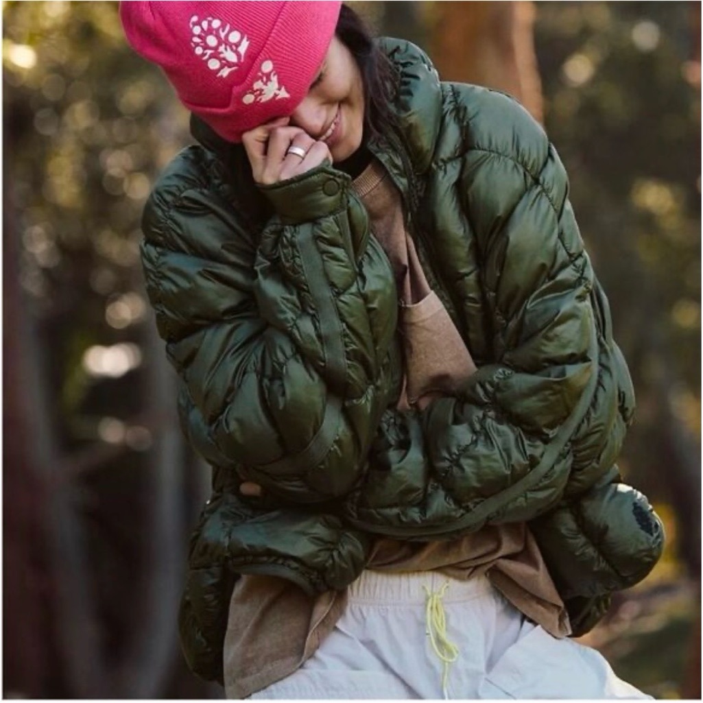 Nwot Free People Scrunchy Glossy Pippa Packable Puffer